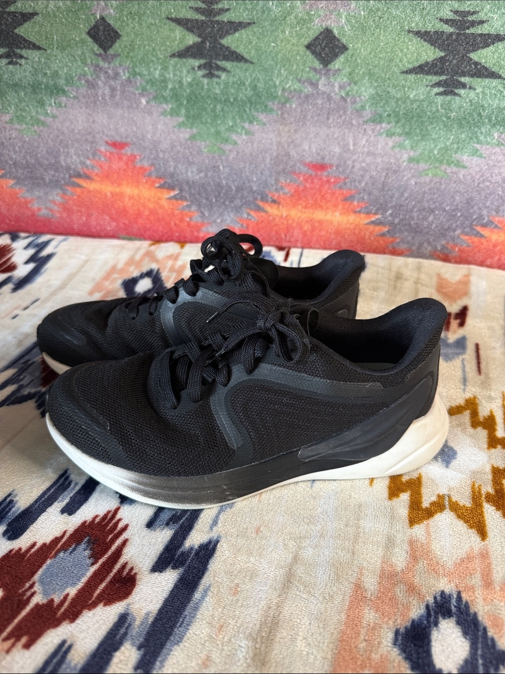 lululemon athletica womens Black Athletic Trainers with White Sole